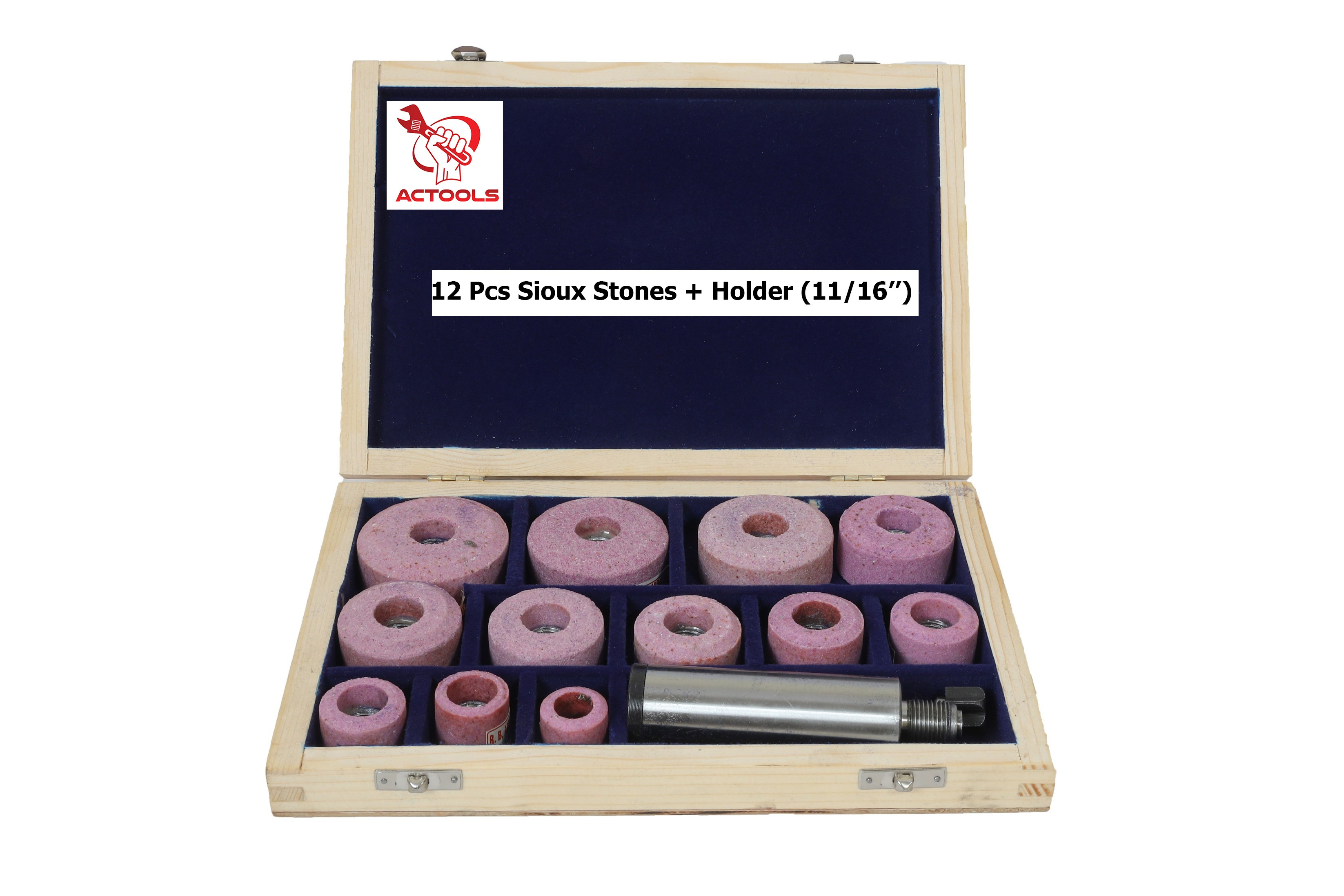 12 Pcs Valve Seat Grinder Stones & 6 Pcs Pilots with Stone Dresser